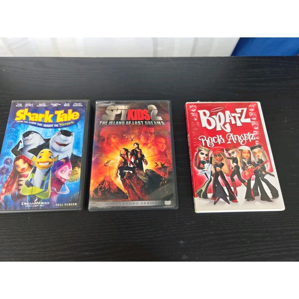 Set Of 3, Shark Tale (Widescreen Edition) - DVD - Bratz, Spy Kids 2 VERY GOOD